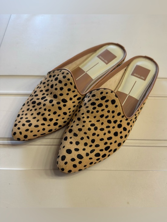 Dolce Vita Shoes - Dolce Vita Women’s Sz 9 Grant Real Fur Animal Print Slip On Slides Sandals Mules